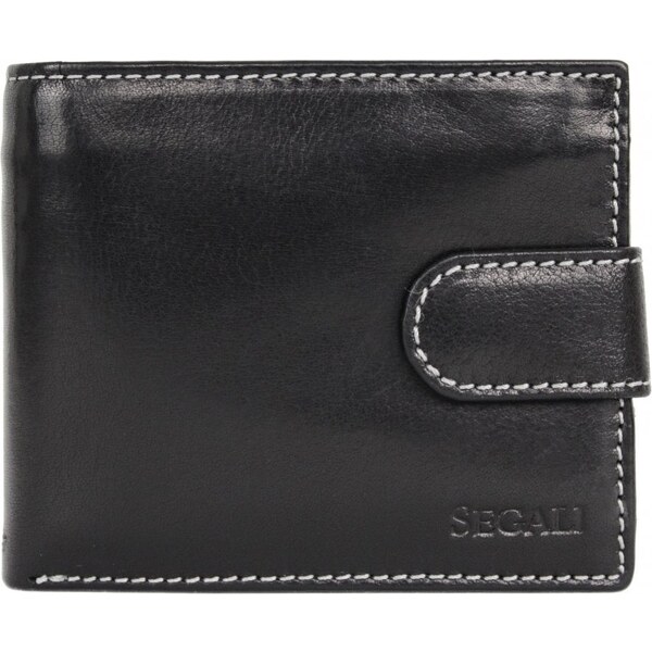 SEGALI Pánska kožená peňaženka SG-22016 čierna 35335828