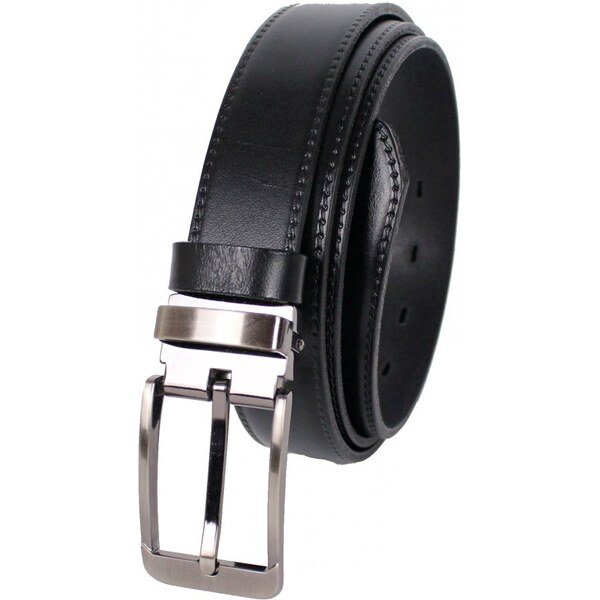 Penny Belts Pánsky spoločenský kožený opasok 230-020-7 čierny 37689421