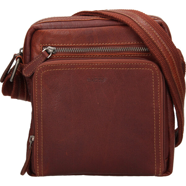 Lagen Pánska kožená taška cez rameno BLC/24095 brandy 35335961