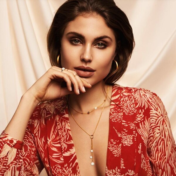 SWAROVSKI Elements Swarovski e. dlhý náhrdelník Tropical Wave, zlatý 35336122