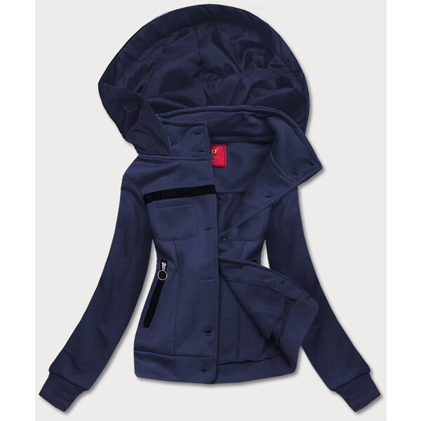 LHD Tmavomodrá krátka dámska rozopínacia mikina (AMG-63) 64541168