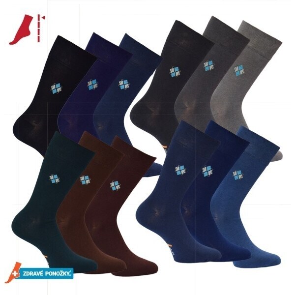 Spoločenské pánske ZDRAVÉ PONOŽKY bez gumičiek RS náhodný mix 39-42 3 35364221