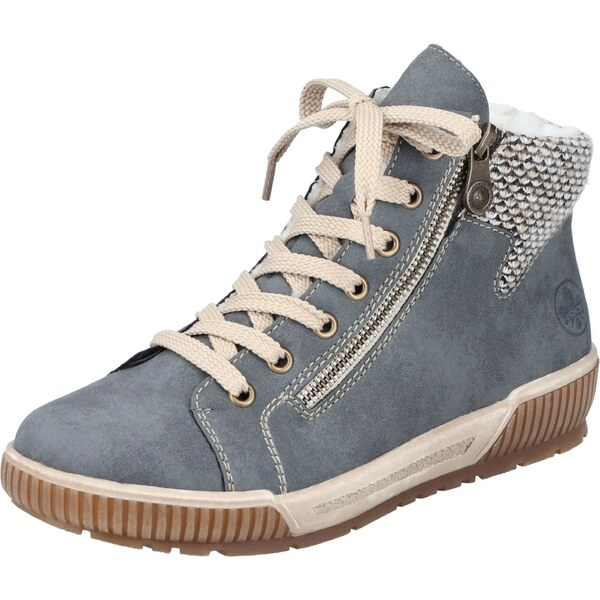Rieker Šnurovacie členkové čižmy krémová / dymovo modrá / čierna 35908909