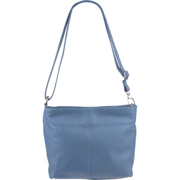 Modrá kožená talianska crossbody kabelka Batilda Blu Chiaro 22863606