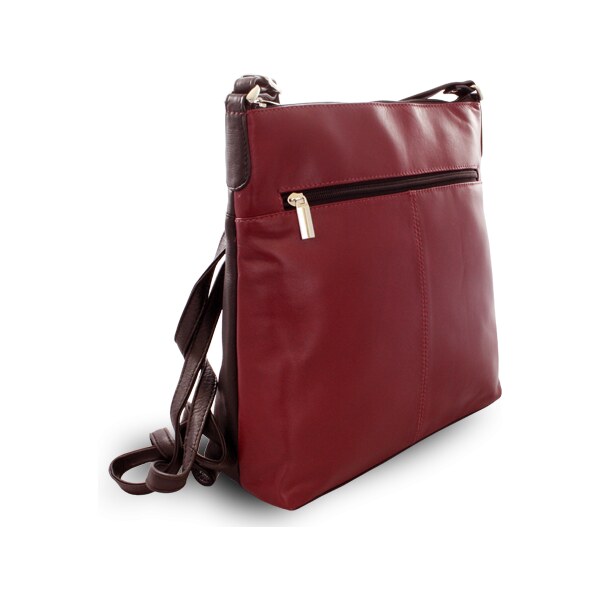 Arwel Burgundy-čierna kožená zipsová kabelka 212-3015-60/34 66065993