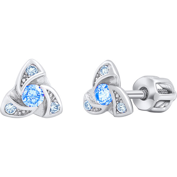 Silvego Strieborné náušnice AVA s modrými Brilliance Zirconia 66591606