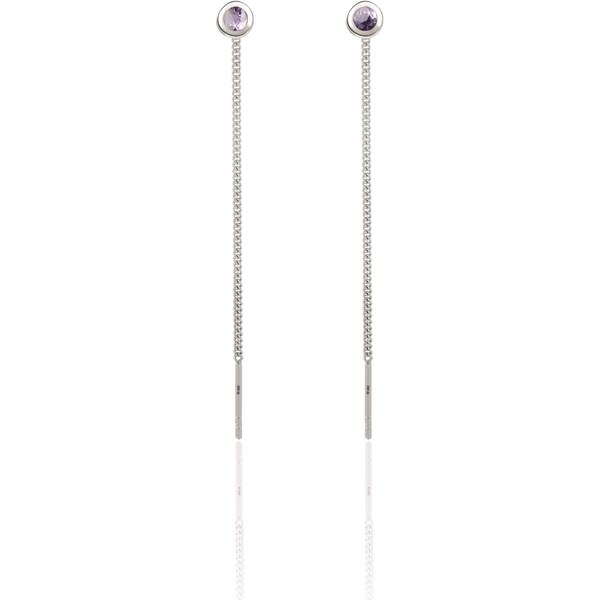 Beneto Exclusive Elegantné strieborné náušnice s ametystmi AMEAGUV2717 66579643