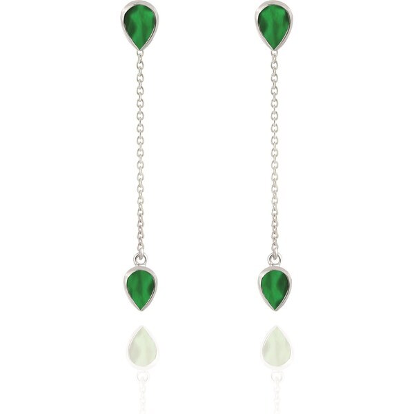 Beneto Exclusive Pôvabné dlhé strieborné náušnice s achátmi 66591626