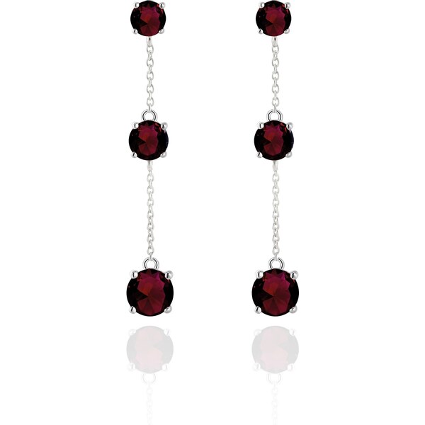 Beneto Exclusive Elegantné strieborné náušnice s granátmi GRAAGUP2718 66582897