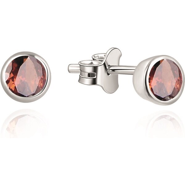 Beneto Exclusive Jemné strieborné náušnice kôstky s granátmi 66592787