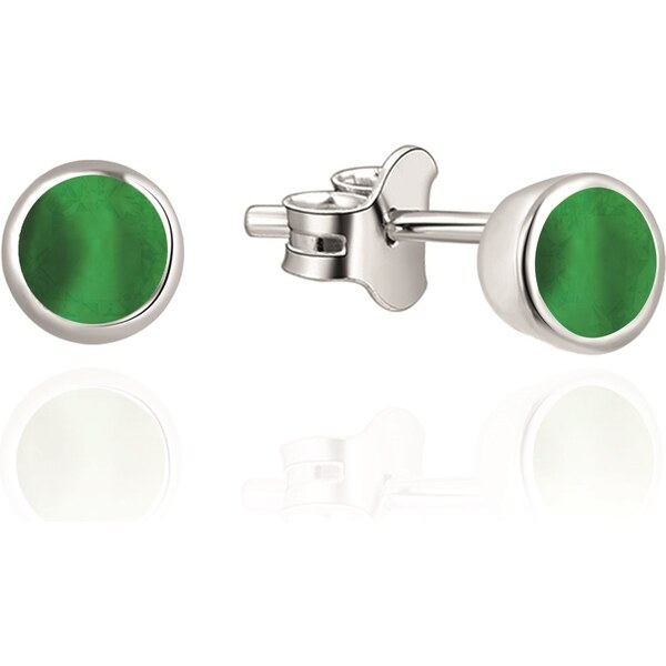 Beneto Exclusive Jemné strieborné náušnice kôstky s achátmi 66589442