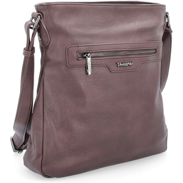 Kabelka zo syntetickej kože crossbody Tangerin hnedá 8008 TH 47092227