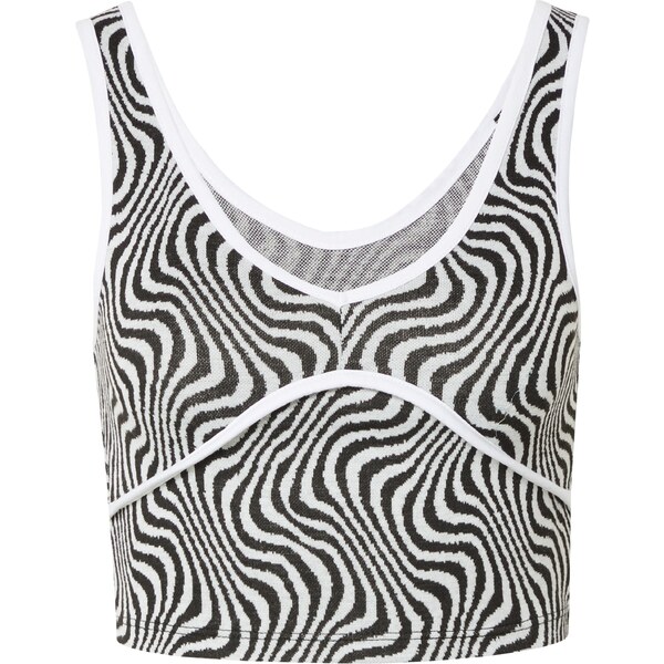 Nasty Gal Top svetlosivá / čierna / biela 54236347