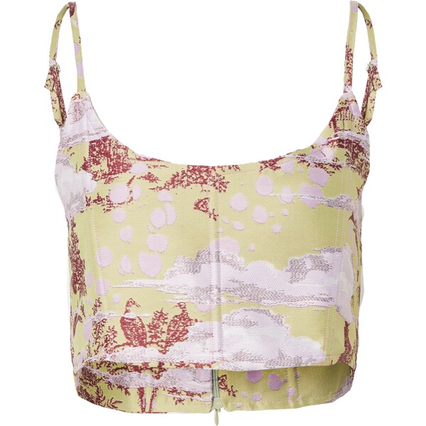 Nasty Gal Top limetková / pastelovo fialová / burgundská / biela 54236375