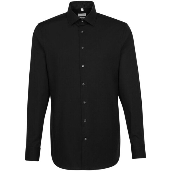 Pánska čierna nežehlivá košeľa Shaped fit s kontrastom Seidensticker 35426261