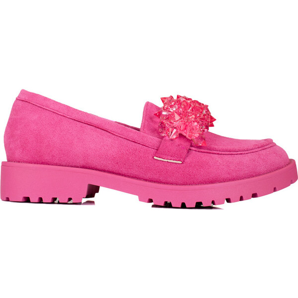 Goodin Ružové semišové mokasíny s kryštálmi GD-XR-335B-FU 35429329