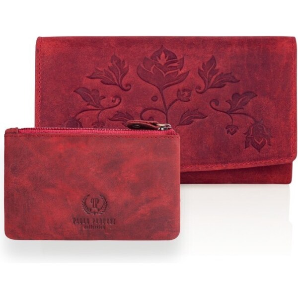 PAOLO PERUZZI Dámska peňaženka + puzdro ZUP-36-RD | červená ZUP-36-RD 35438573
