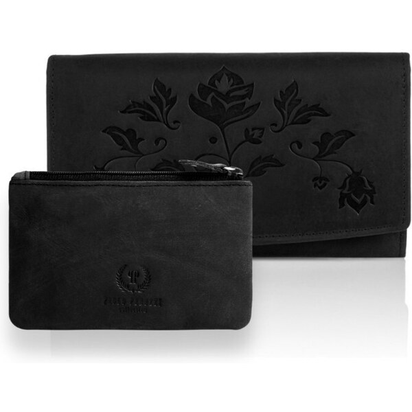 PAOLO PERUZZI Dámska peňaženka + puzdro ZUP-36-BL | čierna ZUP-36-BL 35438574