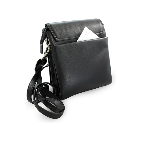 Arwel Veľký čierny kožený pánsky crossbag 215-2185-60 36559705