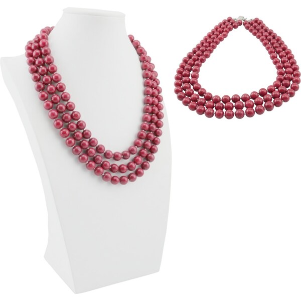 Alexis Marten Náhrdelník z polodrahokamu Jadeit - tehlový - trojradový 66888896