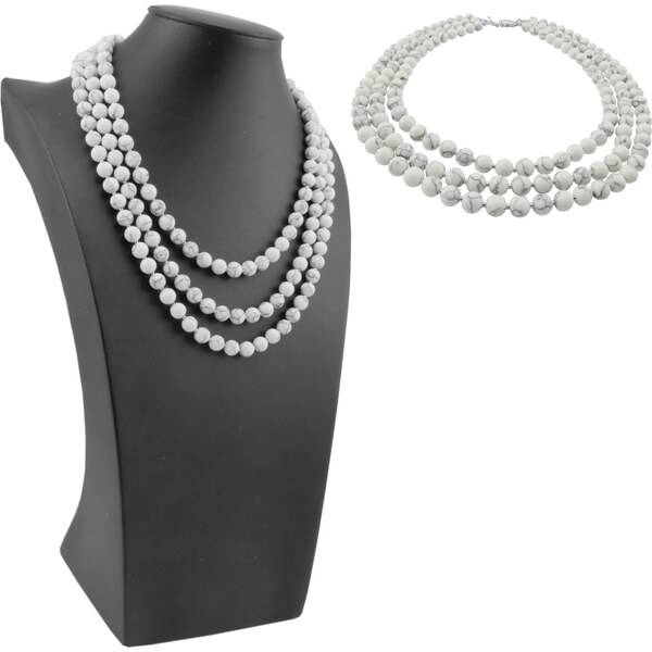 Alexis Marten Náhrdelník z polodrahokamu Howlit trojradový Mallory 66888894