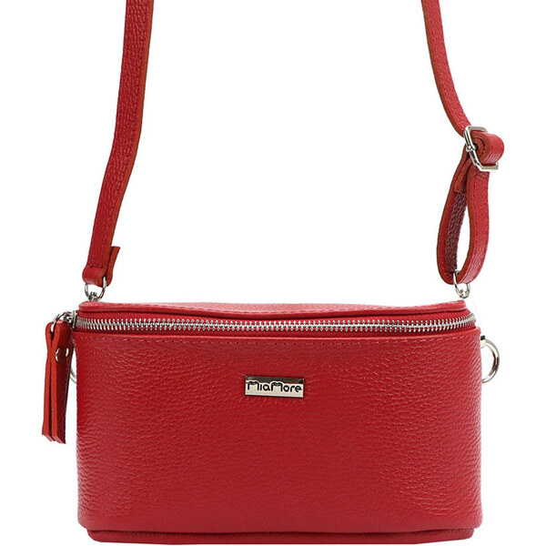 MiaMore 001-7 červená dámska kožená ľadvinka crossbody 35483946