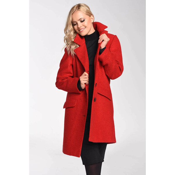 Glara Dámsky rovný vlnený kabát 35912793