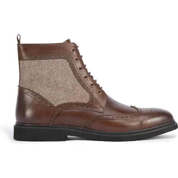 Wittchen Pánska kožená členková obuv s motívom rybej kosti 95-M-502-4 49951119