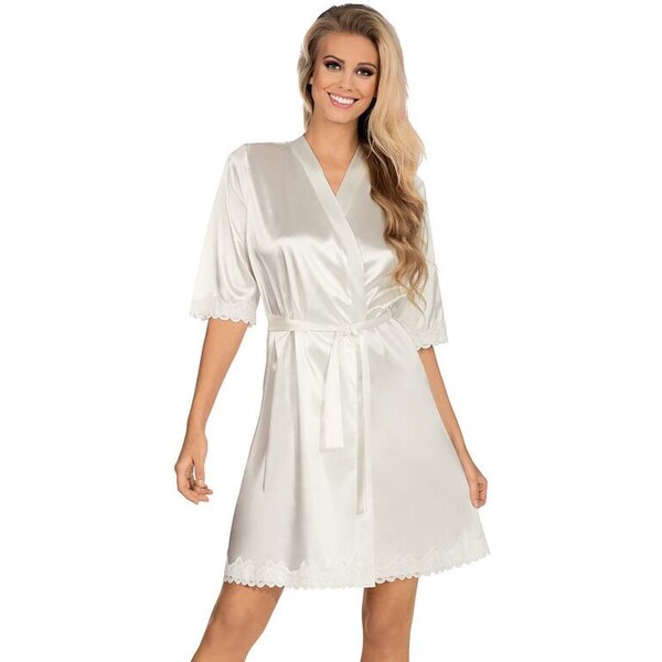 Hamana Dámsky saténový župan Loris ecru 19655173