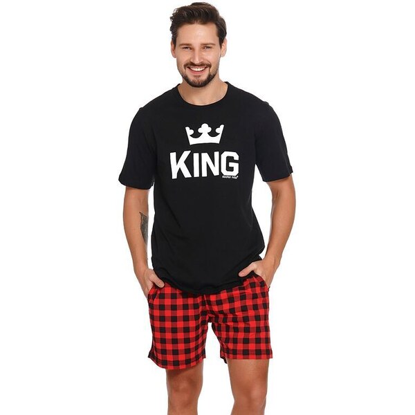 DN Nightwear Krátke pánske pyžamo King čierne 22277977