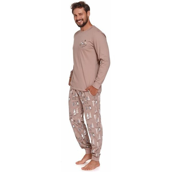 DN Nightwear Pánske pyžamo Damian hnedé 26602236