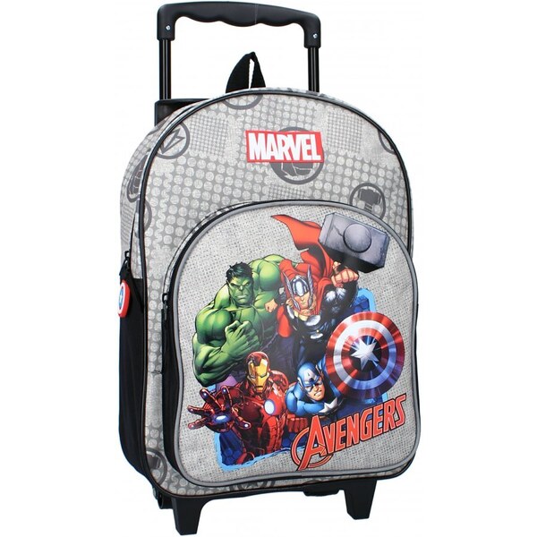 Vadobag Detský cestovný kufor na kolieskach s predným vreckom Avengers 35518842