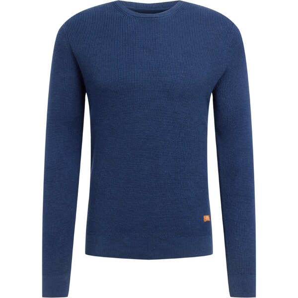 BLEND Sveter Codford petrolejová / biela 62184042