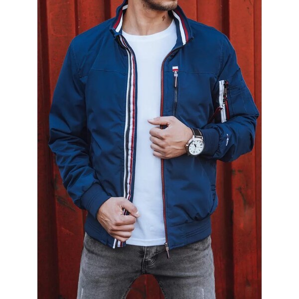 Dstreet Štýlová prechodná tmavo nebesky modrá bunda 46496239