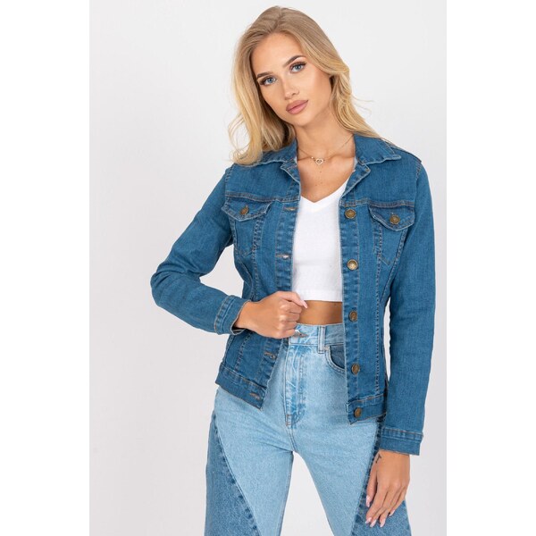 MladaModa Džínsová bunda s náprsnými vreckami model 00717 farba 65627645