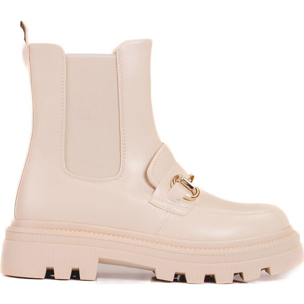 SHELOVET Dámske béžové chelsea topánky na platforme JJ20BE 66148682