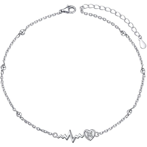 Olivie Strieborná retiazka na nohu TLUKOT SRDCA 7116 35948045