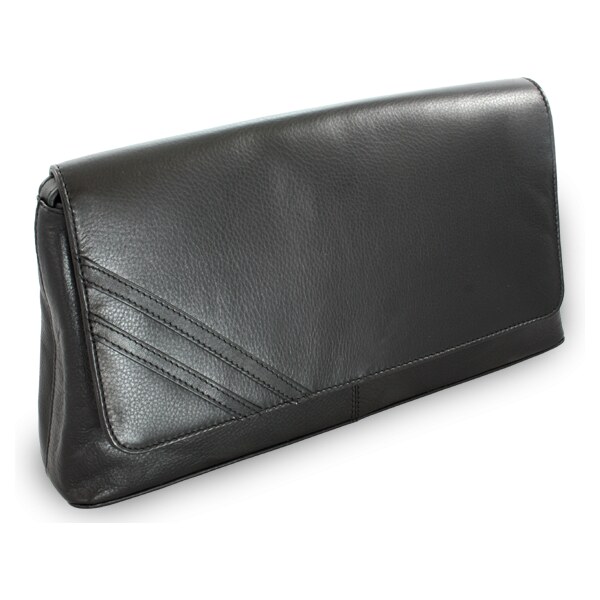 Arwel Čierna kožená listová kabelka s krátkym popruhom 214-1022-60 66731036