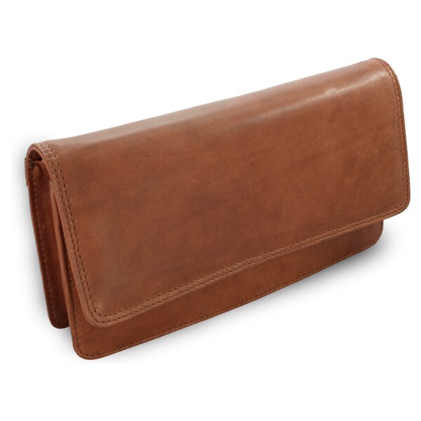 Arwel Tmavo hnedá kožená listová kabelka s popruhom 214-7071-47 66065272