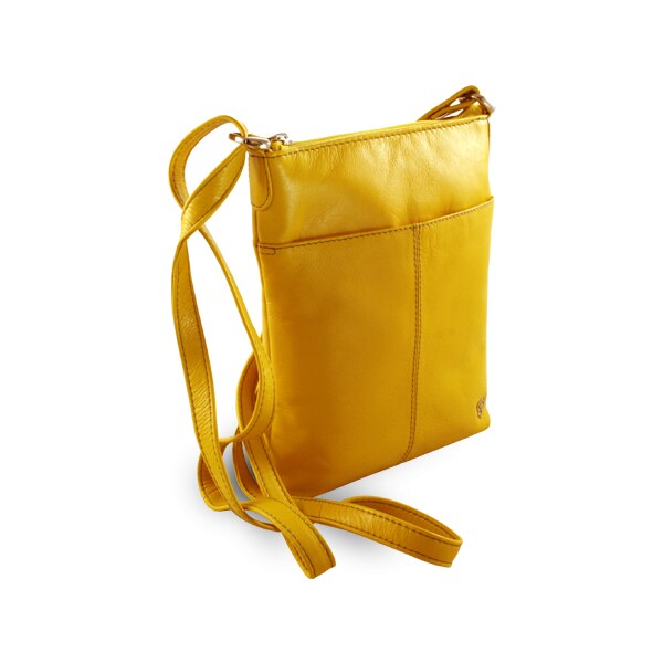 Arwel Žltá kožená zipsová kabelka 212-3013-86 66065282