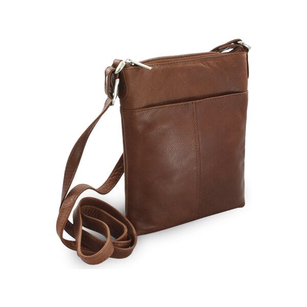 Arwel Tmavo hnedá kožená zipsová kabelka 212-3013-47 66065290