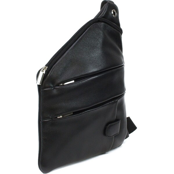 Arwel Čierny kožený pánsky zipsový crossbag 216-1574-60 36559980