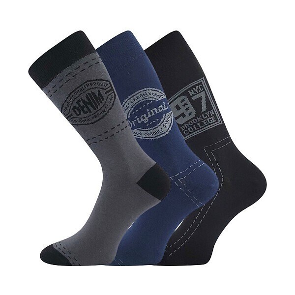 KUBA DENIM bavlněné ponožky Boma Mix farieb 39-42 3 páry 35686455