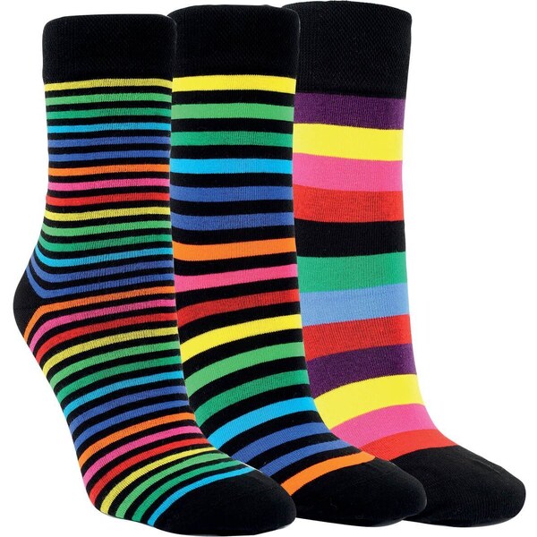 Dámske bavlnené pruhované ponožky RS Mix farieb 35-38 3 páry 35686458
