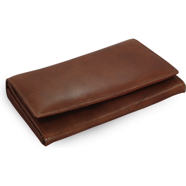 Arwel Tmavo hnedá dámska listová kožená peňaženka s poklopom 511-7233 36559669