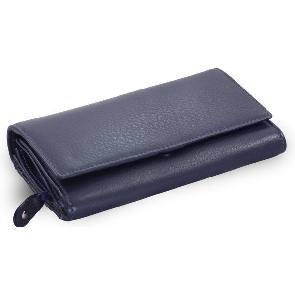 Arwel Modrá dámska listová kožená peňaženka s poklopom 511-2120-97 36559700