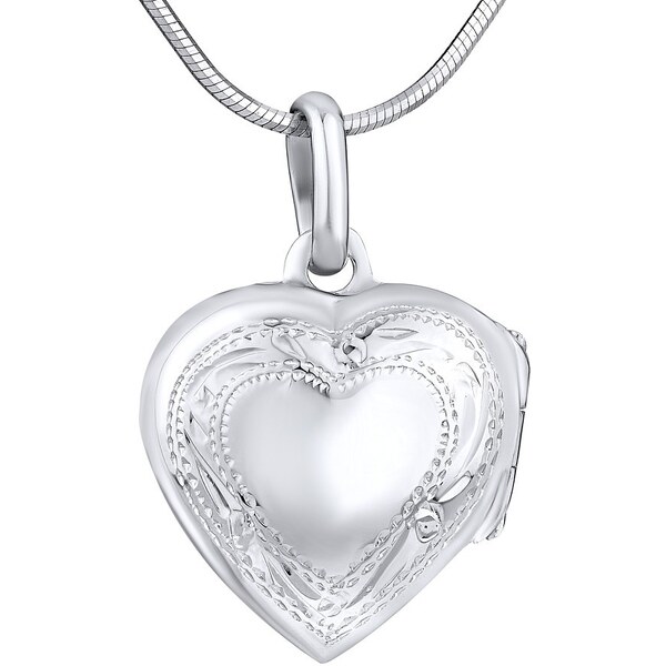 Ligot Strieborný medailón otváracie srdce s rytím 16 mm PRM10241 46720005