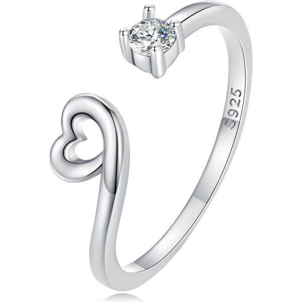 Olivie Strieborný nastaviteľný prsteň SRDIEČKO 7122 35948051