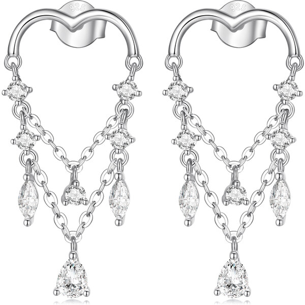 Olivie Strieborné náušnice STRAPCOVÉ SRDCE 7128 35948057