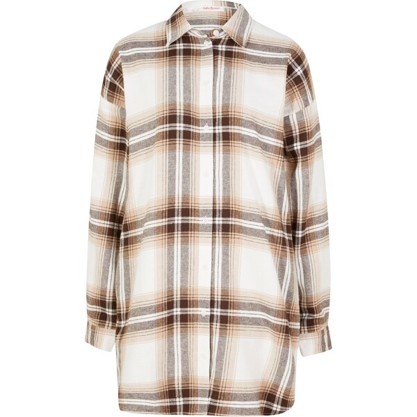 bonprix Dlhá flanelová košeľa z čistej bavlny, farba hnedá 46158365